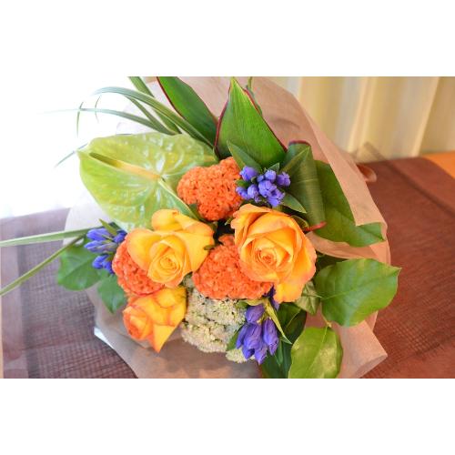 �L���[�g�ȃu�[�P�@JapanOrange�@�i�o���̉ԑ��j�@�I�����W�n�@�a�����A�����L�O���A���j���A���ʁA���\��A�h�V�̓�3