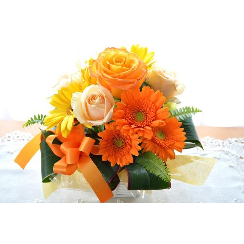 �L���[�g�ȃA�����W�@TopYellow�i�o���ƃK�[�x���̃t�����[�A�����W�����g�j���F�I�����W�n�@�a�����A�����L�O���A���j���A�h�V�̓�4